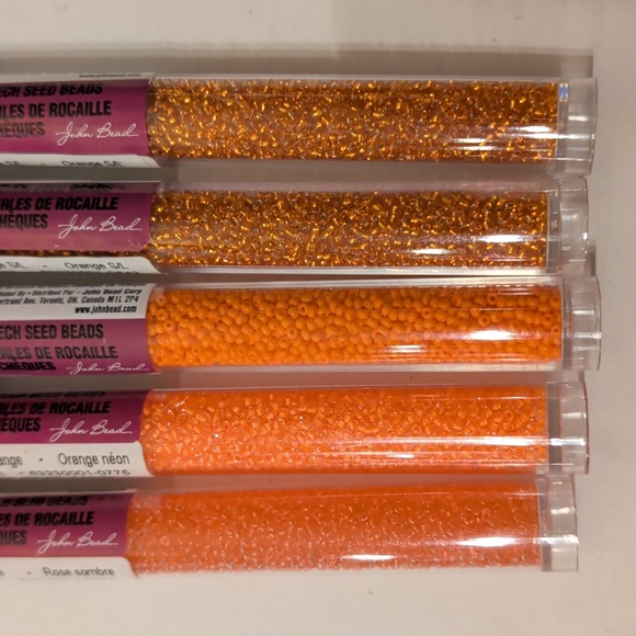 John Bead Czech Glass Seed Beads sz 11/0 Solid Rainbow Color Lot 34 Tubes - Picture 3 of 9